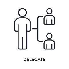 Delegate Icon Outline Style. Vector Illustration For Graphic Design