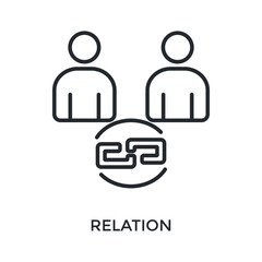 Relation Icon Outline Style. Vector Illustration For Graphic Design