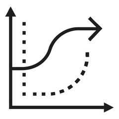 Growth cycle trajectory business graph minimalistic illustration for infographics and presentations