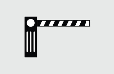 Closed barrier gate icon limiting access to restricted area. parking barrier icon illustration. Car security barrier gate icon sign. Eps file 102.