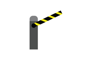 Automatic car barrier icon. entry access barrier isolated on white background. Flat illustration of parking barrier vector icon for web design. Car entrance Icon. Safety and caution concept. Eps 107.
