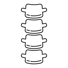 Spine Spinal Human body line editable icons set, illustration 