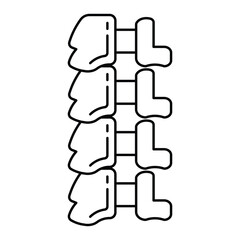 Spine Spinal Human body line editable icons set, illustration in modern thin line style of human anatomy icons. Organs, body parts, skeleton parts