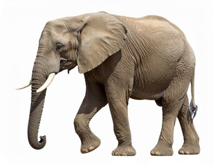 Obraz premium Wild elephant over white background