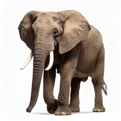 Obraz premium Wild elephant over white background