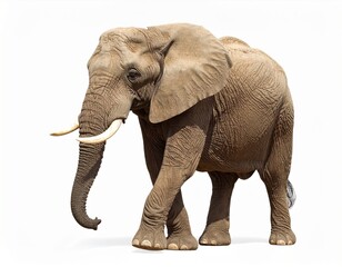 Obraz premium Wild elephant over white background