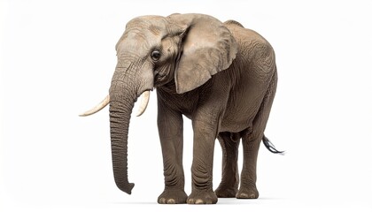 Obraz premium Wild elephant over white background