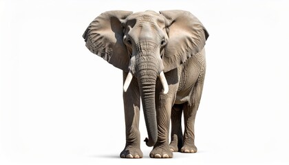 Obraz premium Wild elephant over white background