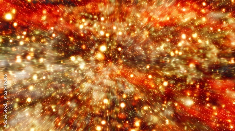 Poster golden universe hyperdrive lightspeed abstract rendering