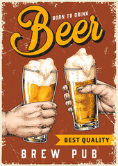 Enjoying fresh beer at a brew pub with friends