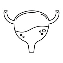 Bladder Human body line editable icons set, illustration in modern thin line style of human anatomy icons. Organs, body parts, skeleton parts, Pictogram and infographics for mobile. Isolated on White