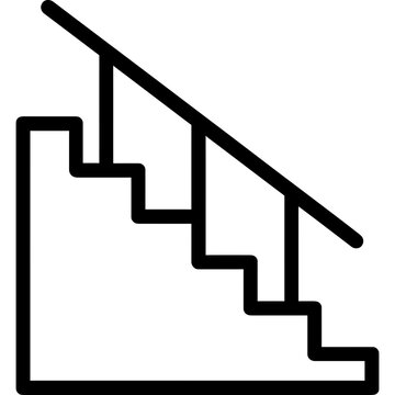 recommend clip art: Minimalist staircase outline icon