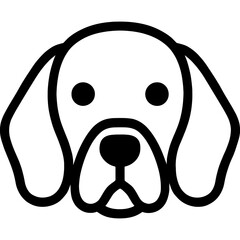 Bold outline icon of beagle's head