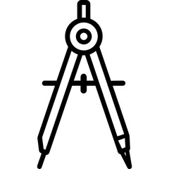 Minimal vector drafting compass icon