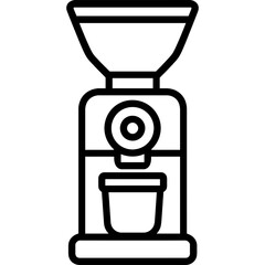 Simple outline coffee grinder icon