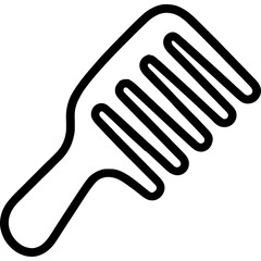 Obraz premium Minimalist wide-tooth comb outline icon