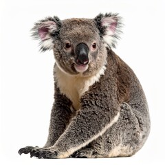 Cute koala over white background