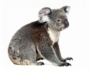 Fototapeta premium Cute koala over white background