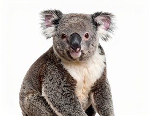 Naklejka premium Cute koala over white background
