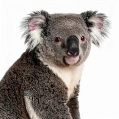 Cute koala over white background