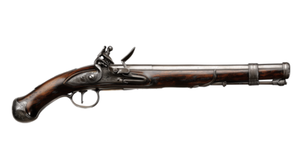 Historical musket from the revolution, isolated on a white background