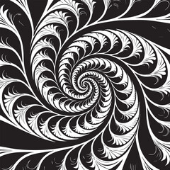 Black and White Abstract Floral Seamless Pattern Design