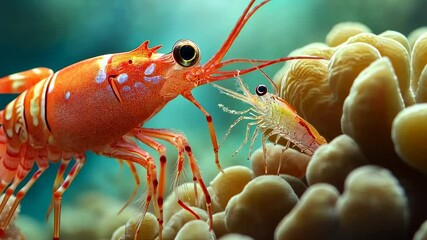 Two shrimp on coral - Powered by Adobe