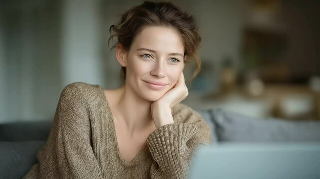 Nostalgic Moments: Woman Enjoys Remastered Home Videos