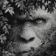 portrait of a hairy sasquatch