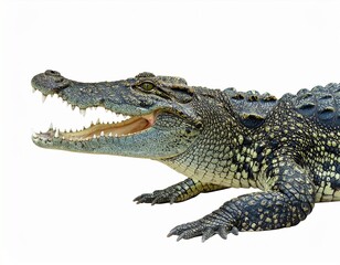 Obraz premium Wild crocodile or alligator over white background