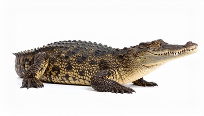 Obraz premium Wild crocodile or alligator over white background