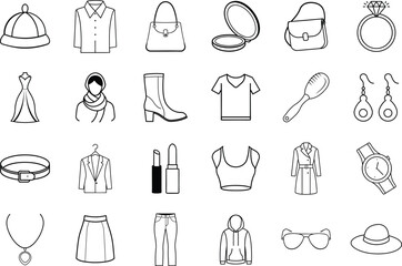 Fashion Accessories and Apparel Icons Clothing, Jewelry, and Bags