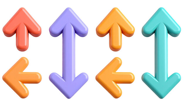 Flechas en 3D coloridas sin fondo