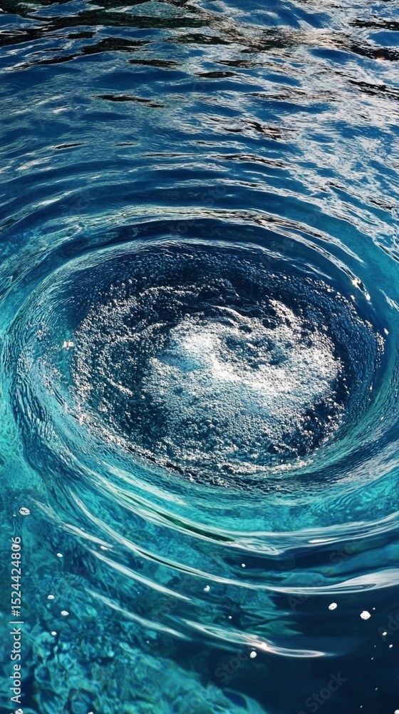 Aufkleber a mesmerizing whirlpool forms in deep blue waters, creating swirling patterns that captivate the eye