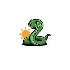 A illustration of a snake mascot logo 