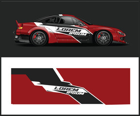 Red and Black Race Car Wrap Design Template © MdAbdullah