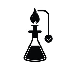 Bunsen burner vector silhouette  