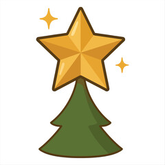 Christmas Tree Topper with Golden Star