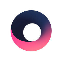 A blue and pink circle with a white circle in the middle. The circle is a representation of a vortex