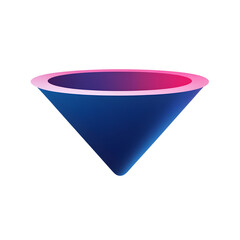 A blue and pink cone with a rounded top