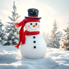 Obraz premium snowman in the snow