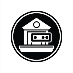 Digital Banking Icon Silhouette Illustration