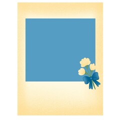 Pastel floral polaroid frame with jasmine