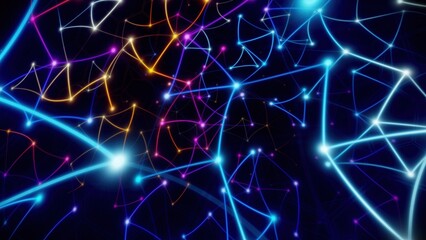 Fototapeta premium Neon neural web