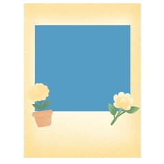 Pastel floral polaroid frame with jasmine