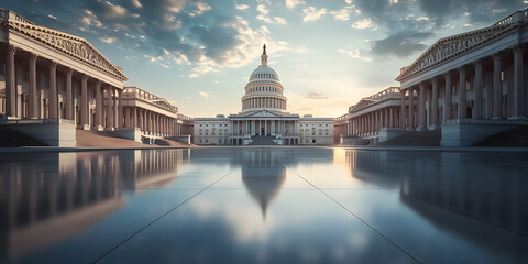 Fototapeta premium The Washington Monument is in the background of the image