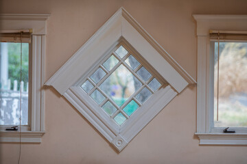 square diamond old wooden window decorative artsy