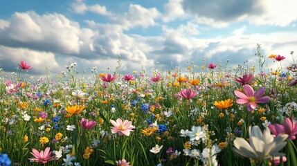 Obraz premium spring flowers in a field