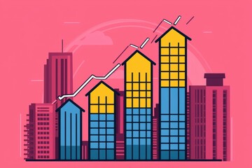 Fototapeta premium business tax planning and tax deduction with fiscal year. Business growth plan with fiscal tax deduction stages, layered bar chart and clean icons