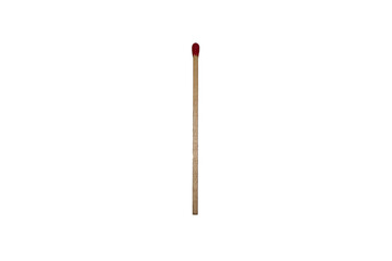 Single matchstick with red tip isolated on transparent background